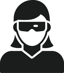 Minimalist black avatar design depicting a person ready for the metaverse experience