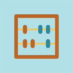 Bright abacus icon in rich colors. Useful for education and bookkeeping visuals.
