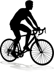 Obraz premium Bike Cyclist Riding Bicycle Silhouette