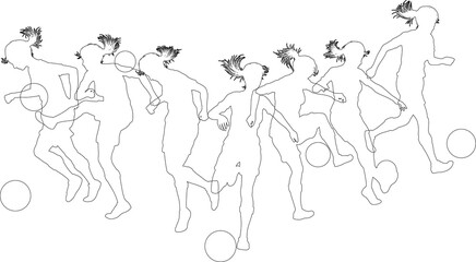 Soccer Football Players Silhouettes