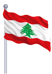 3d flag of lebanon