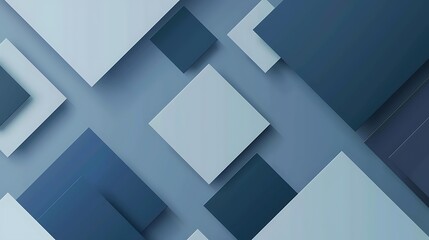 Abstract geometric design with overlapping squares in shades of blue.