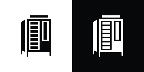 Infrared heat cabin icon in flat black solid vector set