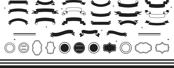 Ribbon banner set. Simple ribbons. Vector