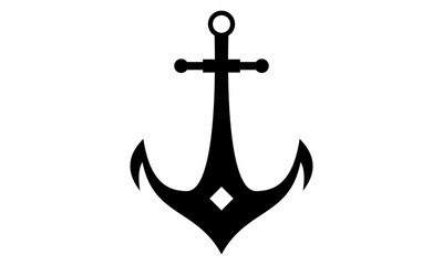 anchor icon silhouette vector logo design