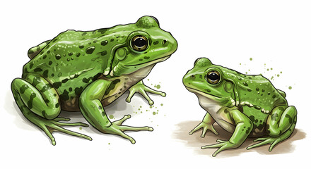 Fototapeta premium Green Frogs Amphibians Nature Wildlife Animals