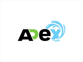 Apex Logo Design Black Green Light Blue Water Splash Vector Graphic