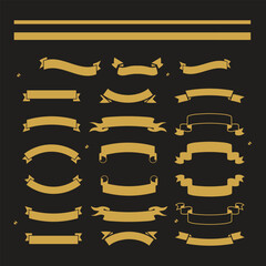 Ribbon banner set. Simple ribbons. Vector