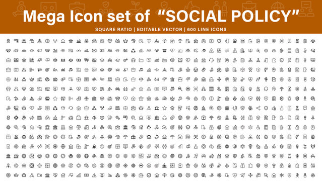 Social Policy Icon mega Set