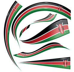 Flag of Kenya. Vector Flag set. vector illustration