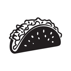 Taco Silhouette Vector Icon Symbol Illustration