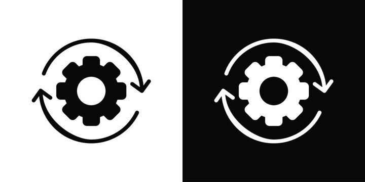 Operation icon in flat black solid vector set