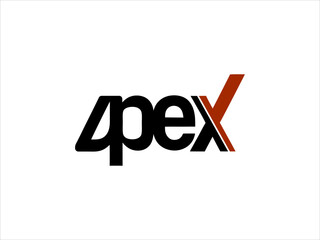4pex Logo Design Black and Burnt Orange Color Bold Typography Vector Graphic