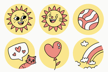 set of easter eggs with flowers