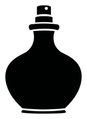 Obraz premium Elegant Black Silhouette of a Perfume Bottle with Simple Design and Detail
