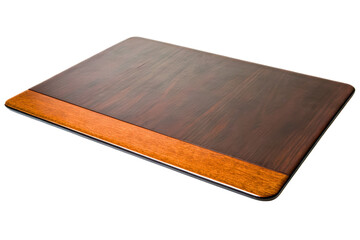 Elegant wooden desk pad with a contrasting accent isolated with transparent background