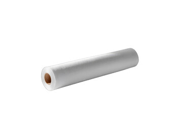 Rolled white plastic sheet