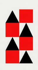Obraz premium Bold Geometric Composition, Red Black Minimalist Shapes, Simple Abstract Design, Graphic Element, Modern Pattern