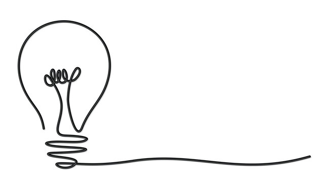 The one line stylized incandescent lamp symbol.
