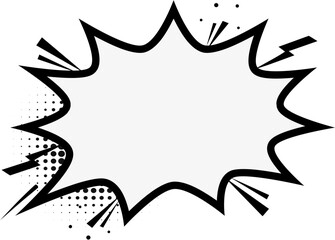 Hand Drawn Comic Speech Bubble with Pop Art Style and Explosion Effect. Comic Book Explosion	
