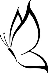 black and white silhouette of a beautiful butterfly