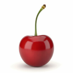 Single red cherry closeup