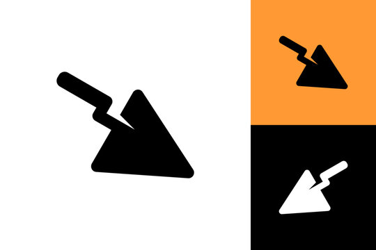 Trowel cement spoon icon silhouette logo tool steel build vector