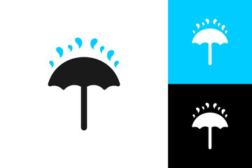 Umbrella rain icon water wet weather logo isolated