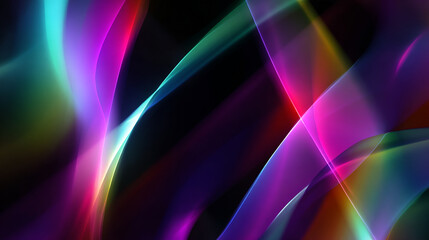 Naklejka premium Abstract colorful background with neon light effect, digital art 