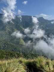 mountain landscape with clouds