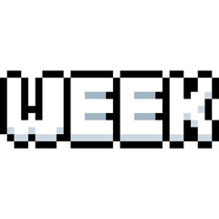 Cartoon Pixel Week Word