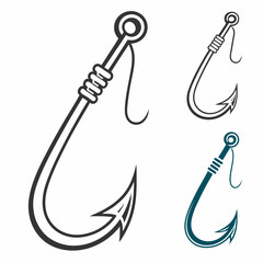 Editable Fishing Hook Vector Bundle – Tribal, Barbed, Minimal, and Fun Designs