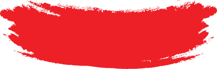 Grunge Paint stripe . Vector brush Stroke . Distressed banner . Red isolated paintbrush collection . Modern Textured shape . Dry border in Red