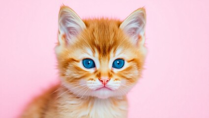 Obraz premium A kitten with blue eyes and orange fur