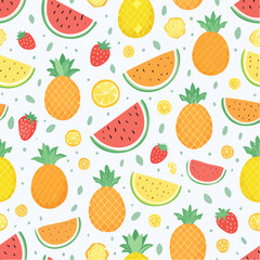 Summer Fruit Illustration Set