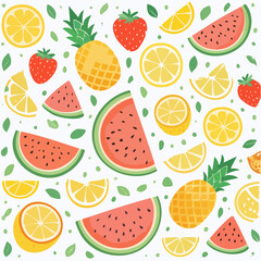 Summer Fruit Illustration Set