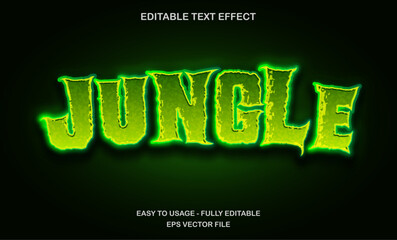 Jungle Text Effect Green Neon Editable Style for Adventure and Nature Theme