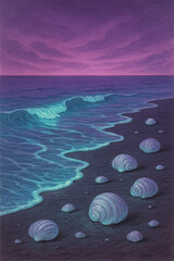 Fototapeta premium sea and moon