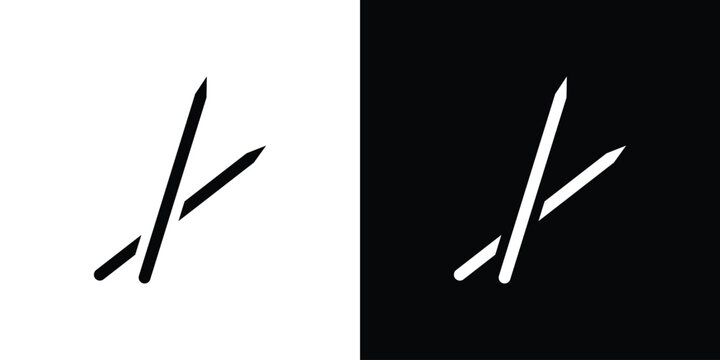 Toothpick icon in flat black solid vector set
