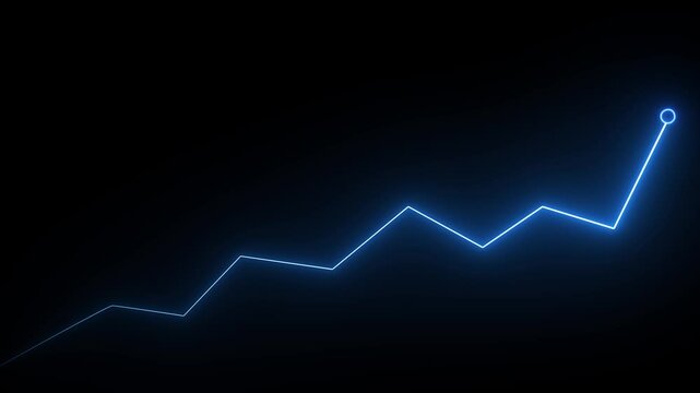Abstract arrow business growth and graph chart icon animation , black background animation graph arrow ,