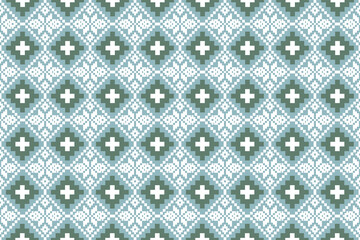 seamless pixel pattern with dark and light green in diamond sharp
