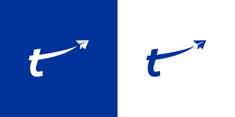 Creative Logo Letter T with Airplane, Illustration, Design inspiration, Vector, Icon