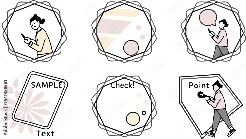 Fototapete vector art of a collection of pastelcolored vector graphics, isolated on transparent background, fea