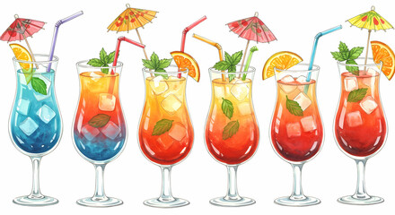 Refreshing Summer Cocktails Tropical Drinks Vacation