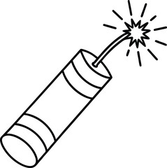 Minimalist festival firecracker with clean outline vector