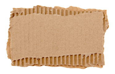 Piece of torn cardboard on a white background. Torn cardboard isolate