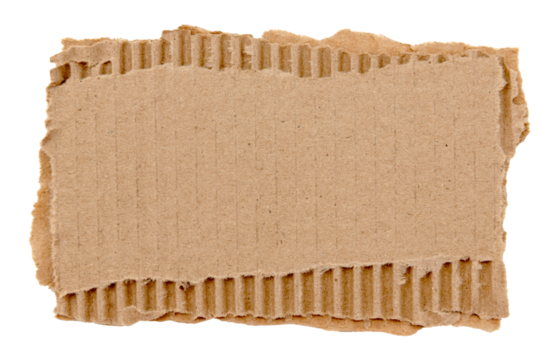 Piece of torn cardboard on a white background. Torn cardboard isolate