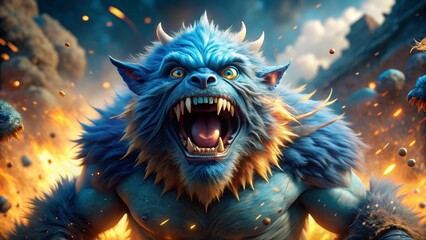 Young wild lion head vector cartoon illustration in the jungle, a powerful symbol of nature's art and design