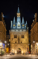 The gate Porte Cailhau is beautiful gothic architecture from the 15th century in Bordeaux, France
