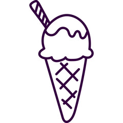 Ice Cream Cone Line Doodle